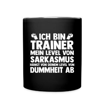 Sportmannschaft Trainer - Tasse einfarbig - Schwarz - Vorne