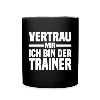 Sportmannschaft Trainer - Tasse einfarbig - Schwarz - Vorne