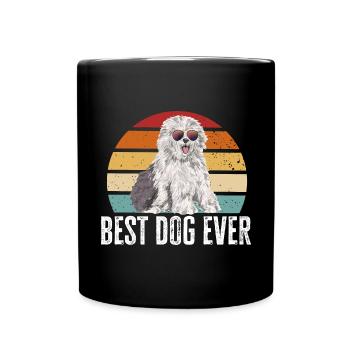 Vieux chien de berger anglais Sheepie Bobtail - Mug uni - noir - Devant