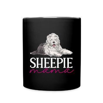 Vieux chien de berger anglais Sheepie Bobtail - Mug uni - noir - Devant