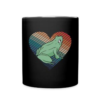 Herpetologist Retro Amphibian Vintage Heart Frog - Full Colour Mug - black - Front