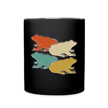 Amphibian Retro Frog Lover Vintage Herpetologist - Full Colour Mug - black - Front