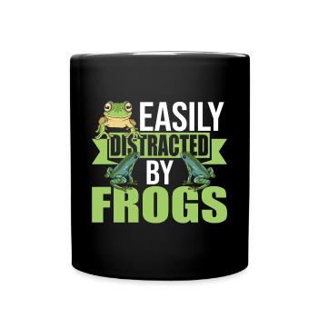 Amphibian Herpetologist Funny Easily Distracted By - Tasse einfarbig - Schwarz - Vorne