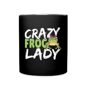 Toad Amphibian Herpetologist Women Crazy Frog Lady - Full Colour Mug - black - Front
