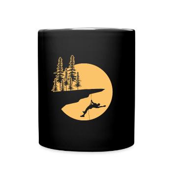Klettern Bergsteiger Felsklettern Kletterseil Fels - Tasse einfarbig - Schwarz - Vorne