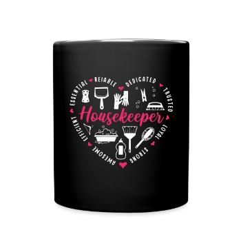 Domestic help, cleaner, housekeeper - Full Colour Mug - black - Front