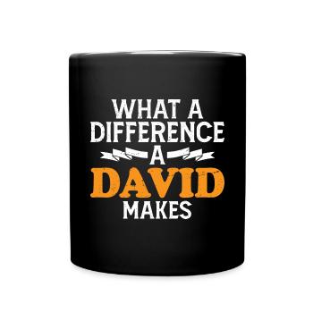 What A Difference A David Makes - Full Colour Mug - black - Front
