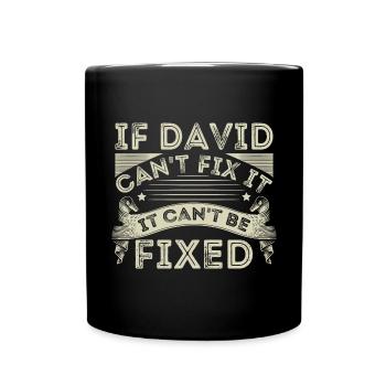 Jahrgang David - Tasse einfarbig - Schwarz - Vorne
