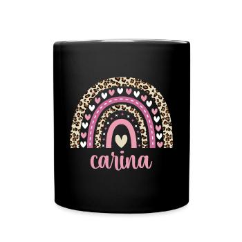 Carina Regenbogen Name Geburtstag Carina - Tasse einfarbig - Schwarz - Vorne