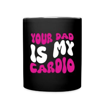 Les femmes groovy plaisantent sur votre père est mon cardio - Mug uni - noir - Devant