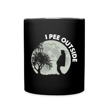 I Pee Outside I Pee Outdoor - Full Colour Mug - black - Front