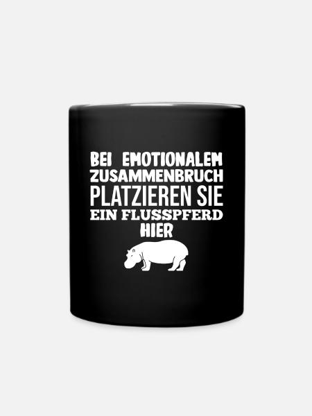 Nilpferd Flusspferd - Tasse einfarbig - Schwarz