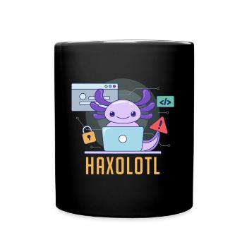 Haxolotl Pun Design for Axolotl Lovers - Full Colour Mug - black - Front