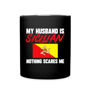 Sicily Flag Italy Sicily - Full Colour Mug - black - Front