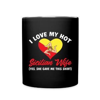 Sicily Flag Italy Sicily - Full Colour Mug - black - Front