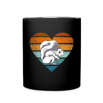 Retro Forest Animal Squirrel Fans Rodent Vintage H - Tasse einfarbig - Schwarz - Vorne