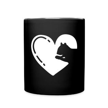 Cool Cute Forest Animal Rodent Squirrel Heart - Tasse einfarbig - Schwarz - Vorne