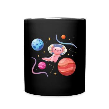 Axolotl Astronaut Design for Axolotl Lovers - Full Colour Mug - black - Front