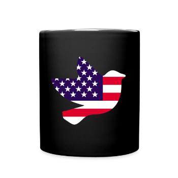 US Amerika Flagge Taube Design für Taubenliebhaber - Tasse einfarbig - Schwarz - Vorne