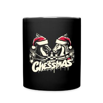 Merry Chessmas Chess Christmas - Full Colour Mug - black - Front
