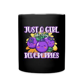Blaubeeren - Tasse einfarbig - Schwarz - Vorne