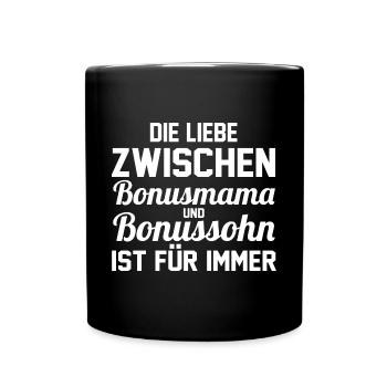 Stiefmutter Stiefmama Stiefsohn Bonusmama - Tasse einfarbig - Schwarz - Vorne