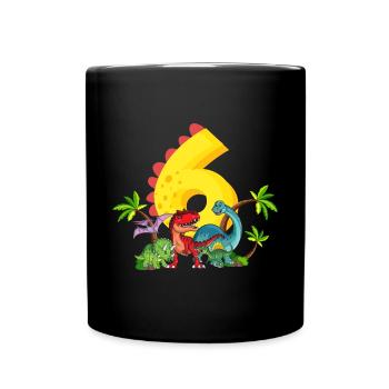 6 ans anniversaire dinosaure dinosaure j’ai 6 ans - Mug uni - noir - Devant