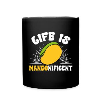 Mango Frucht Mango - Tasse einfarbig - Schwarz - Vorne