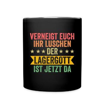 Lagergott Gabelstapler Staplerfahrer Logistiker La - Tasse einfarbig - Schwarz - Vorne