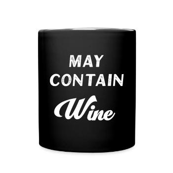 May Contain Wine - Tasse einfarbig - Schwarz - Vorne