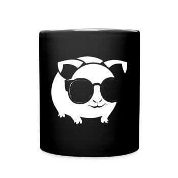 Funny Guinea Pig with Sunglasses Guinea Pigs - Full Colour Mug - black - Front
