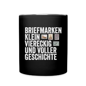 Philatelie Briefmarkensammlung Briefmarkensammler - Tasse einfarbig - Schwarz - Vorne