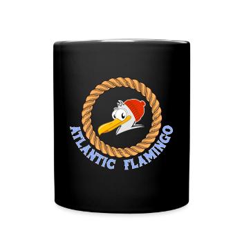 Atlantic Flamingo lustiges Möwen Design - Tasse einfarbig - Schwarz - Vorne