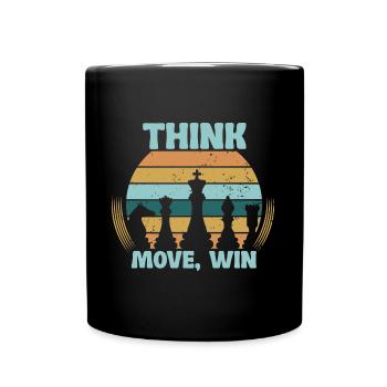 Échecs, Penser, Bouger, Gagner, Club des Maîtres d’Échecs - Mug uni - noir - Devant