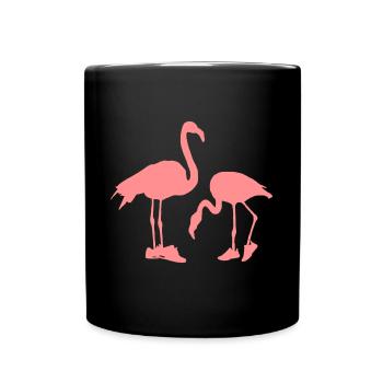 Flamant rose en baskets personnalisables - Mug uni - noir - Devant