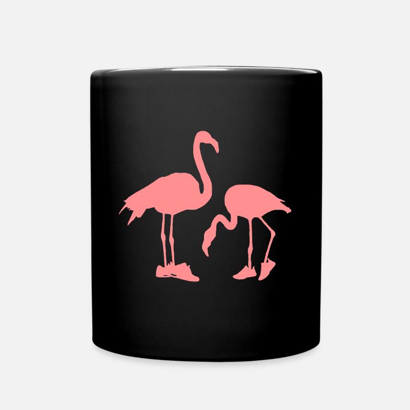 Pink Flamingo in Sneakers Customizable - Full Colour Mug - black