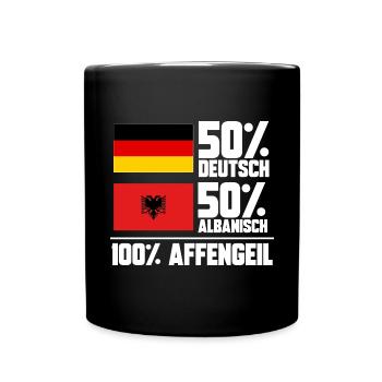 Albanische Flagge Albanischer Adler Shqiponja - Tasse einfarbig - Schwarz - Vorne