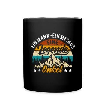 Mann, Mythos, Legende - Onkel Name eintragen - Tasse einfarbig - Schwarz - Vorne
