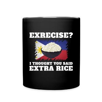 Exercice Je pensais qu’ils avaient dit plus de riz - Mug uni - noir - Devant