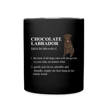 Chien Labrador Retriever chocolat - Mug uni - noir - Devant