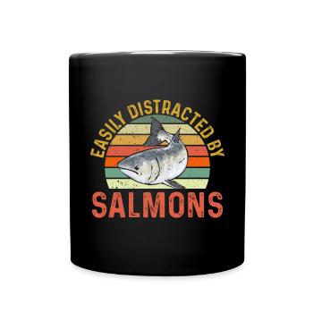 Pêche au saumon Pêcheur de saumon - Mug uni - noir - Devant