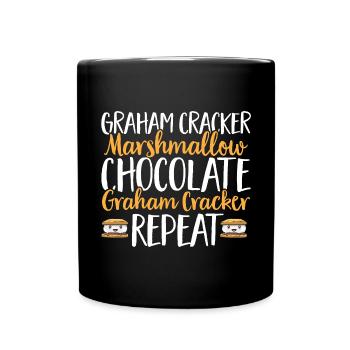 S'more Lagerfeuer Marshmallow Camping - Tasse einfarbig - Schwarz - Vorne