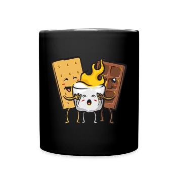 S'more Lagerfeuer Marshmallow Camping - Tasse einfarbig - Schwarz - Vorne