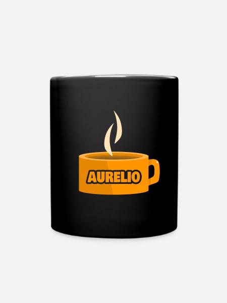 Aurelio als Teetasse - Tasse einfarbig - Schwarz