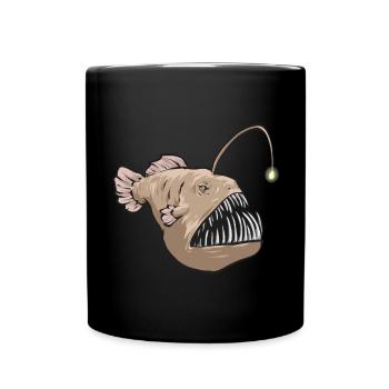 Poisson-grenouille Pêcheur en haute mer Pêcheur à la ligne - Mug uni - noir - Devant