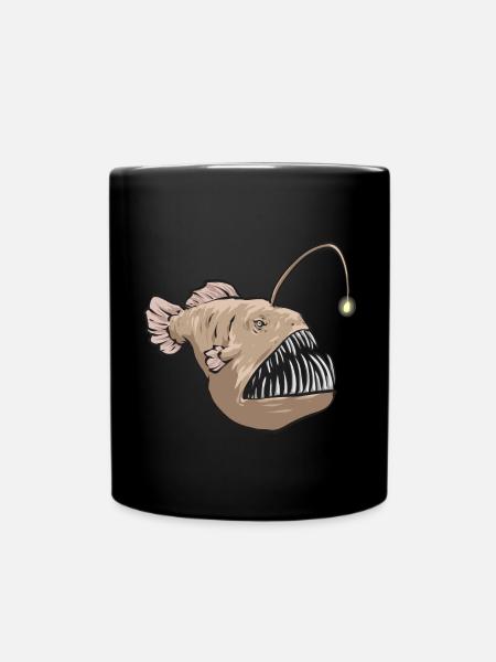 Anglerfisch Tiefseeangler Angler Fisch - Tasse einfarbig - Schwarz