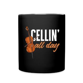 Cellospieler Cellist Musiker Cello - Tasse einfarbig - Schwarz - Vorne