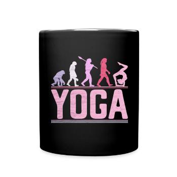 Evolution Yoga Frau Nice Fitness - Tasse einfarbig - Schwarz - Vorne