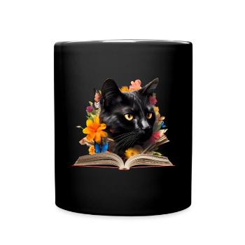 Bombay-Katze Lesen Buch - Tasse einfarbig - Schwarz - Vorne