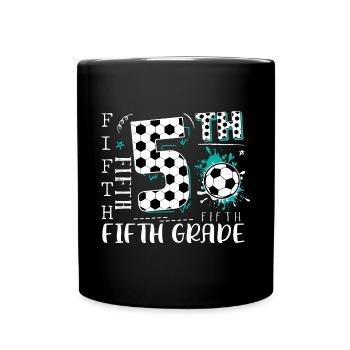 5. Klasse Fußball - Tasse einfarbig - Schwarz - Vorne
